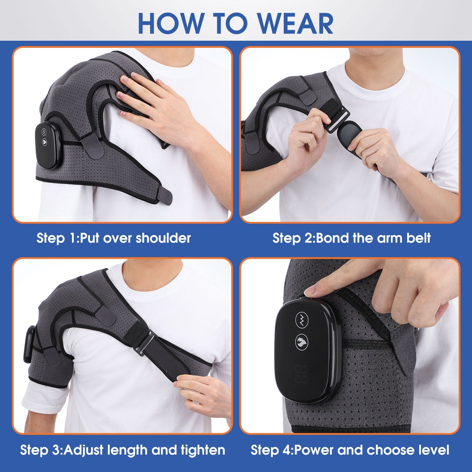 Copy of Adjustable Shoulder Heat Therapy Wrap and Shoulder Massager - Evalax